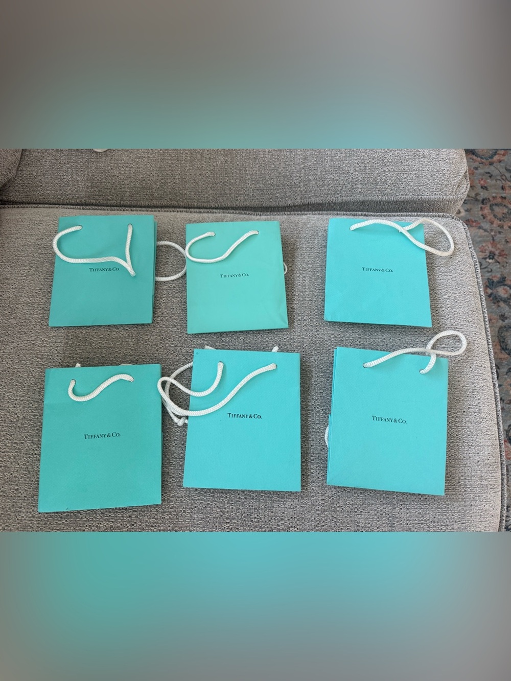 Tiffany & Co. Mini Shopping Bags in Signature Blue (Set of 6)